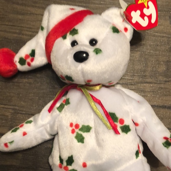 TY Beanie Baby 1998 Holiday Teddy - RETIRED - With Tag Protector and case - Picture 3 of 7